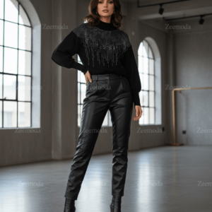 LAYLANI BLACK HIGH NECK SWEATER