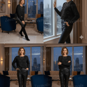 AARYA BLACK HEART SWEATER