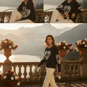 PAITYN BLACK HEART SWEATER