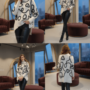 VIOLETTE WHITE HEART SWEATER